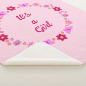 Pink Baby Girl Butterfets und Blume nach Maß Sherpadecke (3/4)