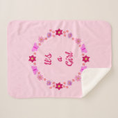 Pink Baby Girl Butterfets und Blume nach Maß Sherpadecke (Vorderseite (Horizontal))