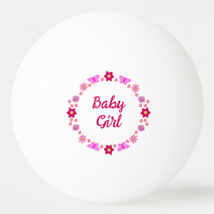 Pink Baby Girl Butterfets und Blume nach Maß Tischtennisball