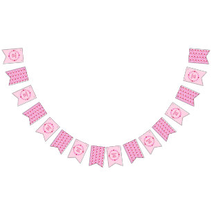 Pink Baby Girl Butterflies und Blume Babydusche Wimpelkette
