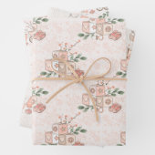 Pink Baby Girl Carriage and Toys Geschenkpapier Set (Beispiel)