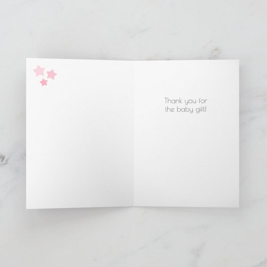 Pink Baby Girl Danke Karte (Innenseite)