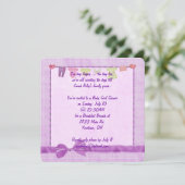 Pink Baby Girl Dusche Einladung (Stehend Vorderseite)