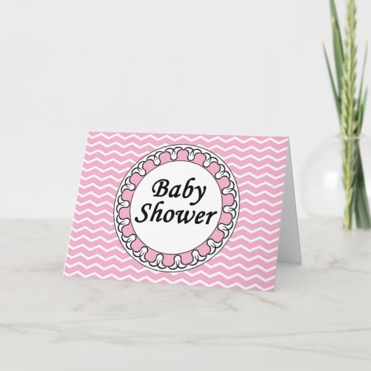 Pink Baby Girl Dusche Einladung (Vorderseite)