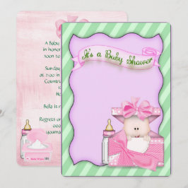 Pink Baby Girl Dusche Einladung