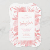 Pink Baby Girl Dusche Einladung Wasserfarbe (Vorne/Hinten)