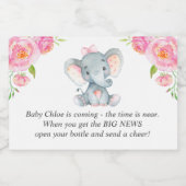 Pink Baby Girl Dusche Sprinkle Gefallen mir Mini W Schaumweinetikett (Einzelnes Label)