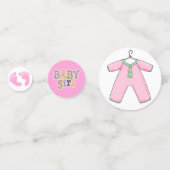 Pink Baby Girl Duwer Confetti Konfetti (Rückseiten)