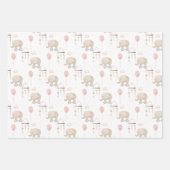 Pink Baby Girl Elephant Geschenkpapier Set (Vorderseite 2)