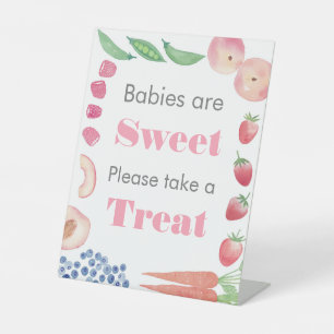 Pink Baby Girl Farmer's Market Gunst Table Sign Sockelschild