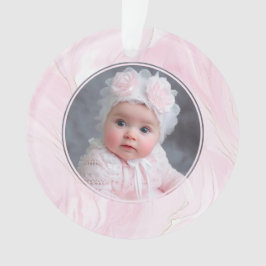 Pink Baby Girl First Christmas Foto Ornament