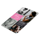 Pink Baby Girl Foto 2. Geburtshilfeankündigung für Magnet (Linke Seite)