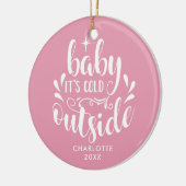 Pink Baby Girl Foto Baby's First Christmas Keramik Ornament (Links)