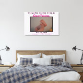 Pink Baby Girl Foto Birth Stats Leinwanddruck (Insitu (Schlafzimmer))