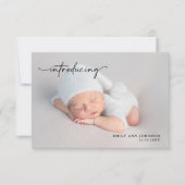 Pink-Baby-Girl-Foto für Neugeborene Mitteilungskarte (Vorderseite)