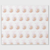 Pink Baby Girl Foto Wrapping Paper Geschenkpapier (Flach)