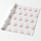 Pink Baby Girl Foto Wrapping Paper Geschenkpapier (Ungerollt)