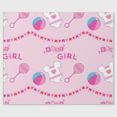 Pink Baby Girl Geschenkpapier (Flach)