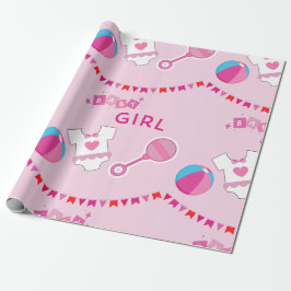 Pink Baby Girl Geschenkpapier