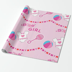 Pink Baby Girl Geschenkpapier