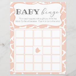 Pink Baby Girl Giraffe Baby Bingo