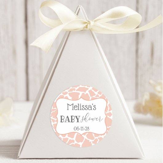 Pink Baby Girl Giraffe Runder Aufkleber