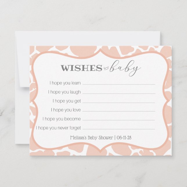 Pink Baby Girl Giraffe wünscht sich ein Baby (Vorderseite)