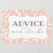 Pink Baby Girl Giraffenkarte (Vorne/Hinten)