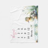Pink Baby Girl Milestone Blanket Enten Fleecedecke (Vorderseite)
