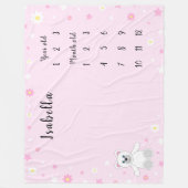 Pink Baby Girl Milestone Fleecedecke (Vorderseite)