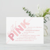 Pink Baby Girl Modern Baby Dusche Einladung (Stehend Vorderseite)