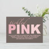 Pink Baby Girl Modern Baby Dusche Einladung (Stehend Vorderseite)