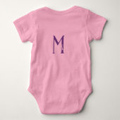 Pink Baby Girl Monogram Name personalisiert minima Baby Strampler (Rückseite)