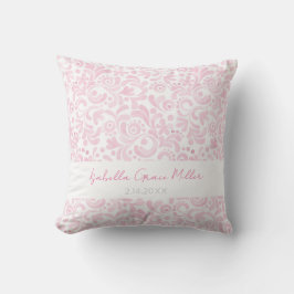 Pink Baby Girl NAME GEBURT DATUM Kinderzimmer Deko Kissen