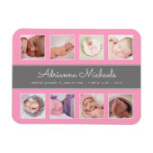 Pink Baby Girl Newborn Foto von Leimbildung Magnet (Horizontal)