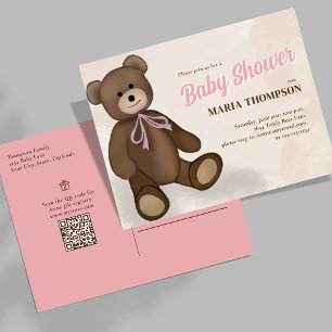 Pink Baby Girl Niedlich Dusche Einladungen
