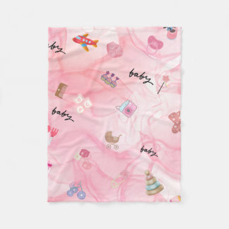 Pink Baby Girl | Niedliche Babydusche Fleecedecke