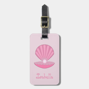 Pink Baby Girl Oyster Muschel and Pearl Individuel Gepäckanhänger