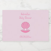 Pink Baby Girl Oyster Muschel und Pearl Baby Dusch Alkoholflaschenetikett (Einzelnes Label)