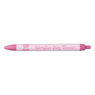Pink Baby Girl Oyster Muschel und Pearl Baby Dusch Kugelschreiber