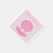 Pink Baby Girl Oyster Muschel und Pearl Baby Dusch Serviette (Ecke)
