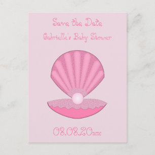 Pink Baby Girl Oyster Muschel und Pearl Custom Postkarte