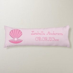 Pink Baby Girl Oyster Muschel und Pearl Custom Seitenschläferkissen