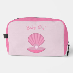 Pink Baby Girl Oyster Muschel und Pearl Custom Waschbeutel