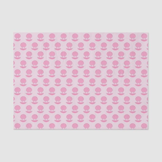 Pink Baby Girl Oyster Muschel und Pearl Gemustert Seidenpapier (Vorderseite)