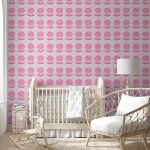 Pink Baby Girl Oyster Muschel und Pearl Gemustert Tapete