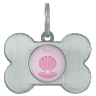 Pink Baby Girl Oyster Muschel und Pearl Pet Name Tiermarke