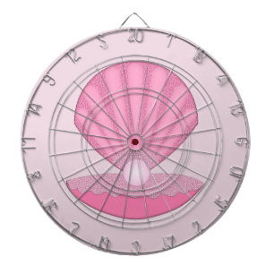 Pink Baby Girl Oyster Muschel und Perle Dartscheibe