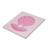 Pink Baby Girl Oyster Muschel und Perle Fliese (Seite)