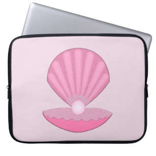 Pink Baby Girl Oyster Muschel und Perle Laptopschutzhülle